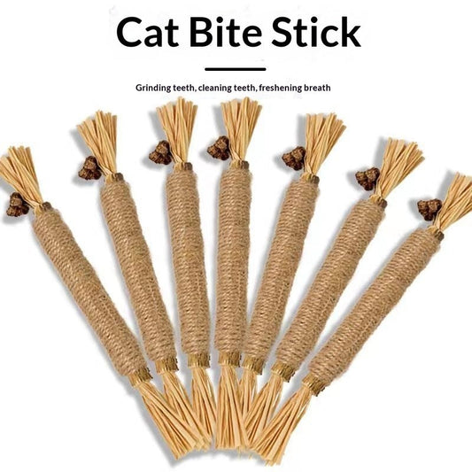Cat Catnip Teething Stick Raffia Pet Toy