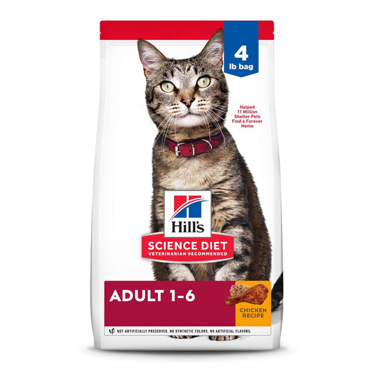 Hill's Science Diet Adult Chicken Recipe Dry Cat Food Bag (4lb) - Dry Cat Food - The Family Pet