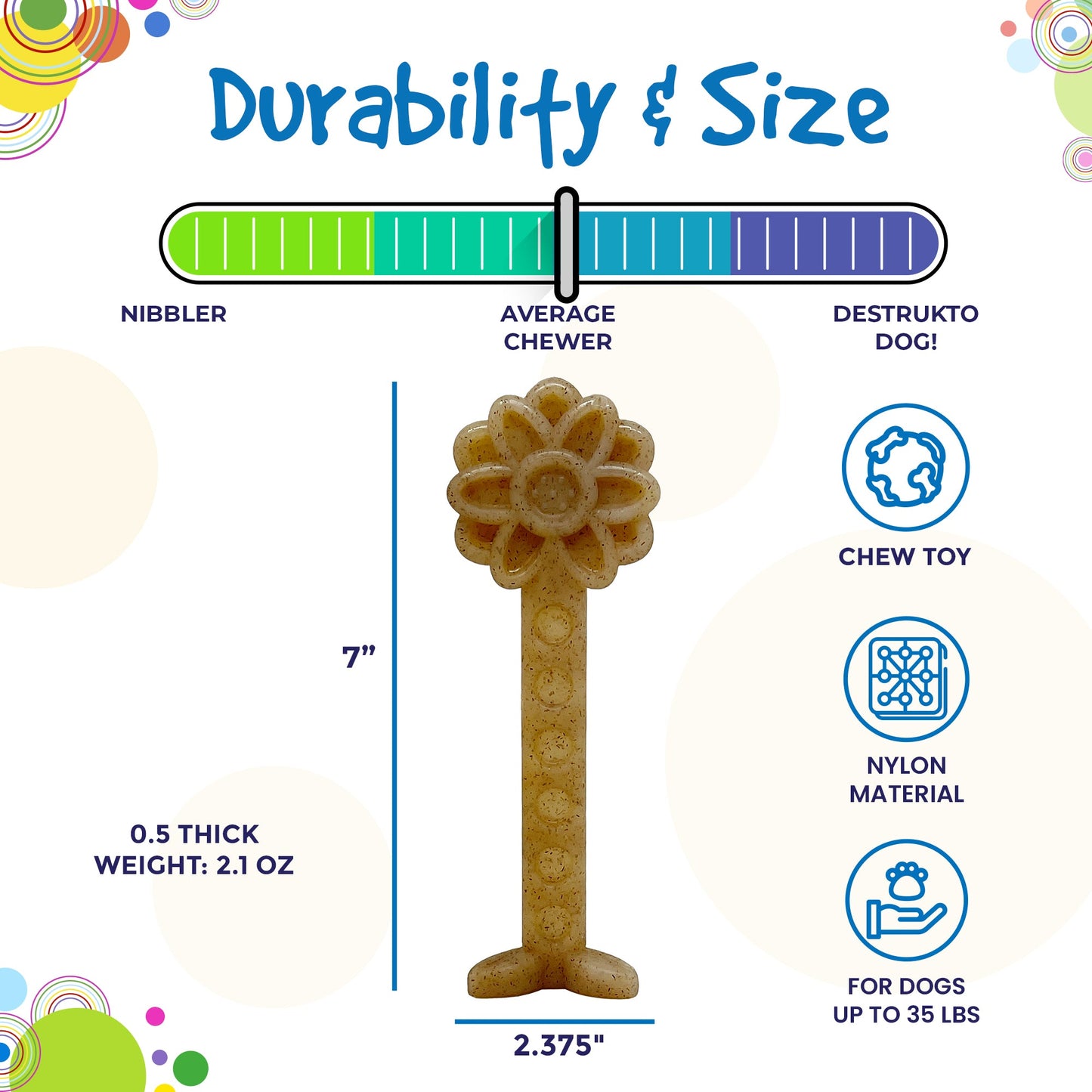 Flower Tower Nylon Chew Toy for Aggressive Chewers - USA Made