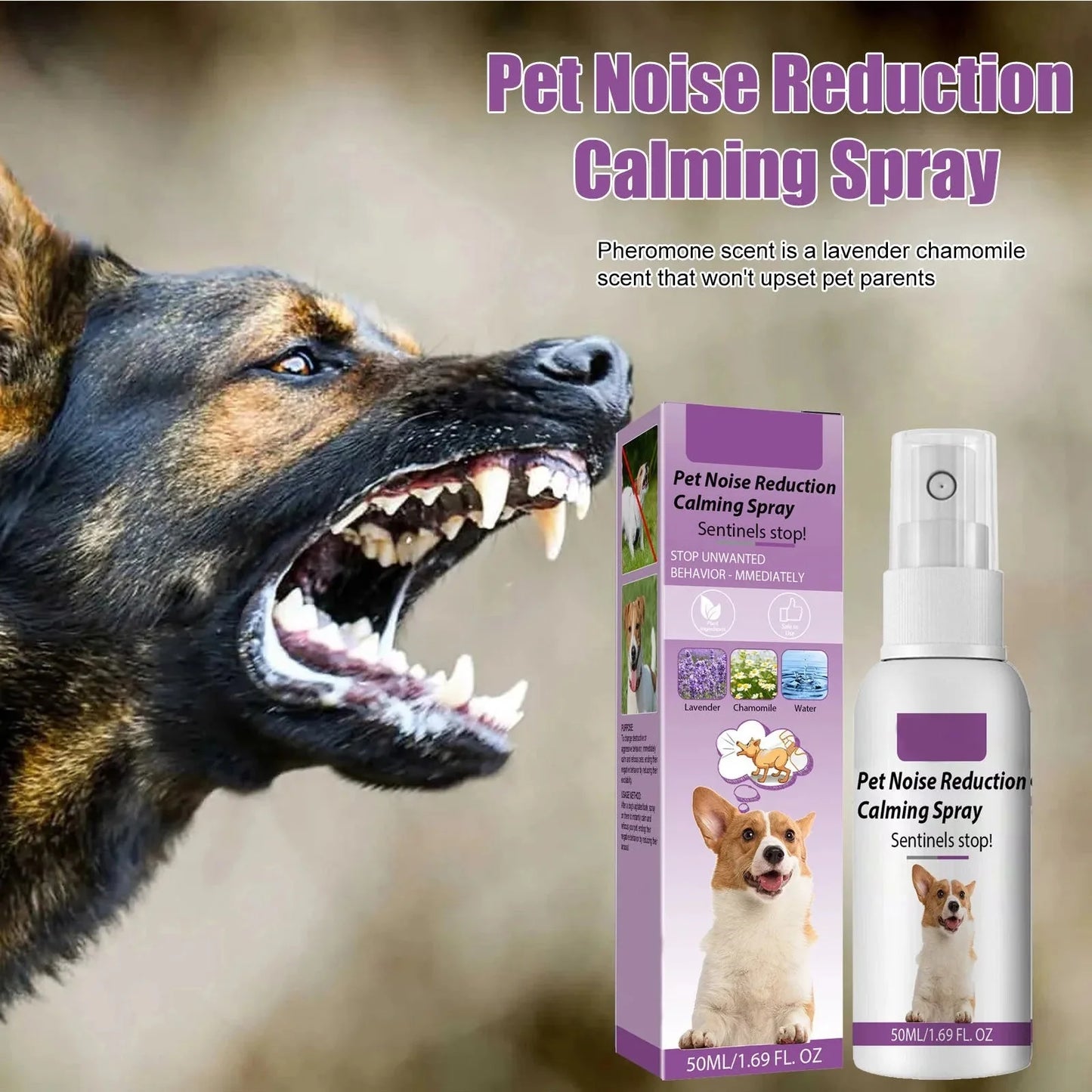 50ml Pet Calming Spray - End Dog's Negative Behavior & Reduce Barking
