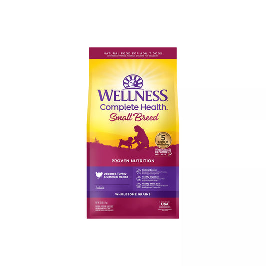 Wellness Complete Health Adult Small Breed Turkey and Oatmeal Dog Food - Dry Dog Food - The Family Pet