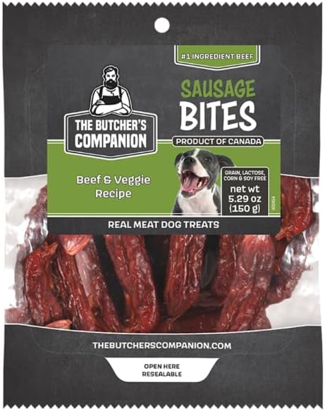 Butchers Companion Sausage Bites Beef & Vegetable Dog Treats (5.13oz) - Dog Treats - The Family Pet