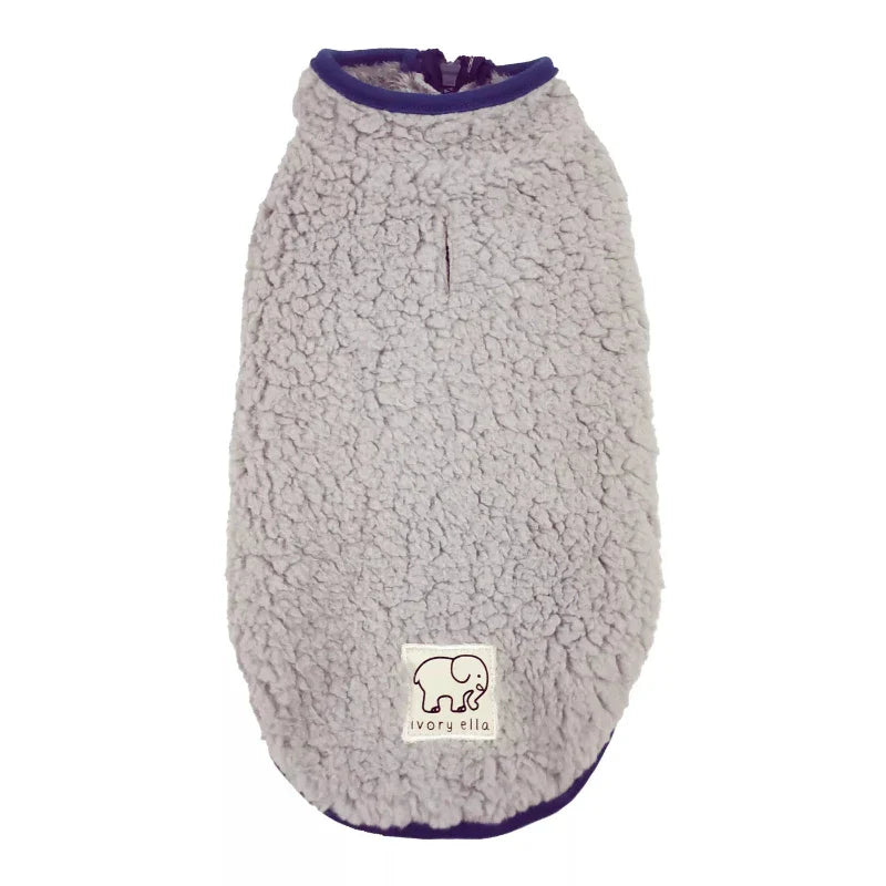 Ivory Ella Half-Zip Sherpa Pet Fleece Pullover - Gray