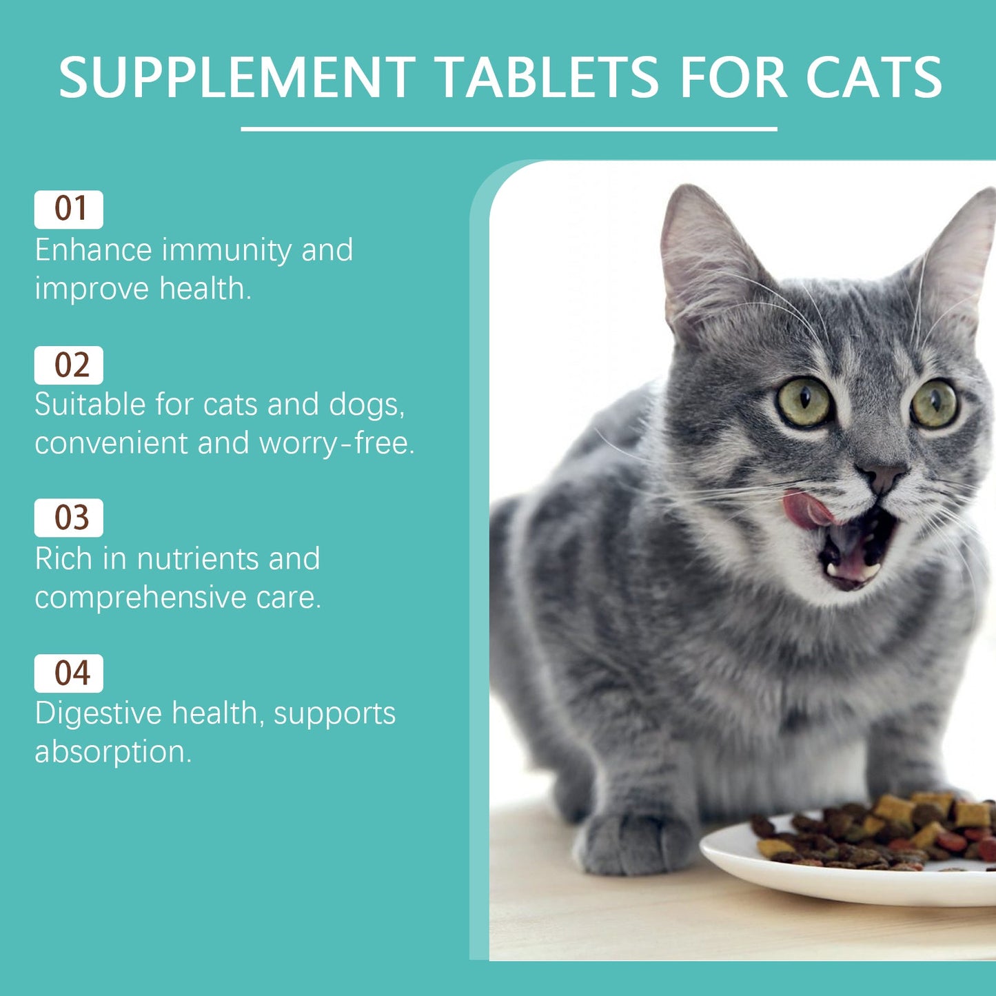 Cat Probiotic Tablets To Improve Intestinal Health, Balance Digestion And Absorption Of Pet Nutritional Supplements - Purrfect Pet Kingdom
