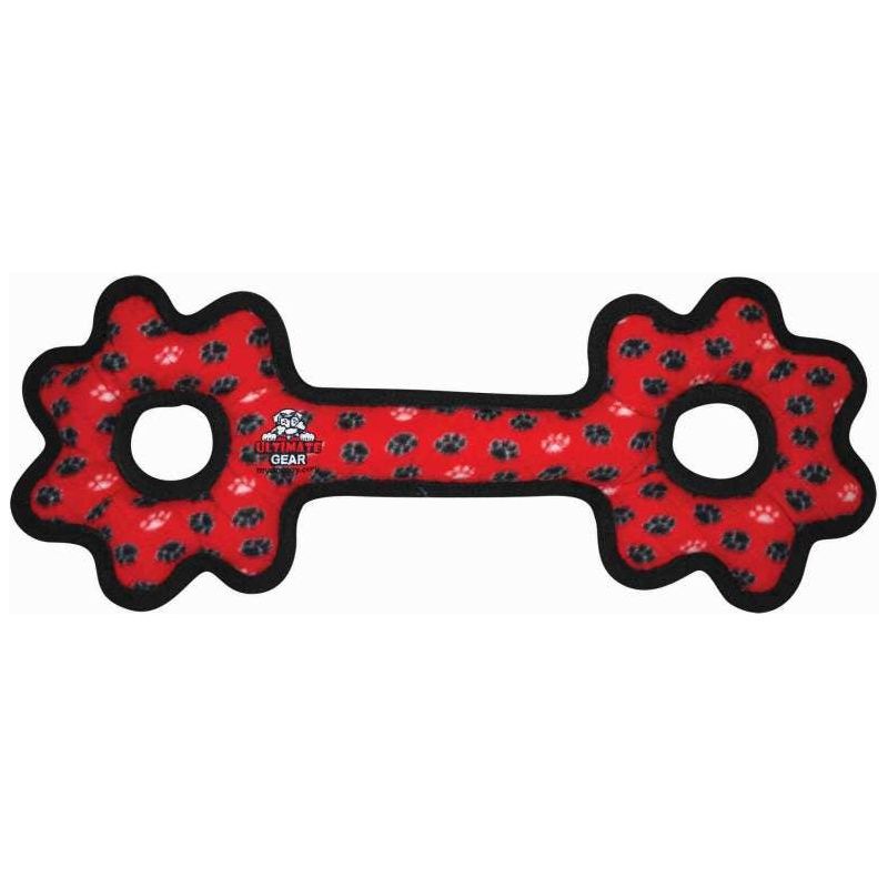 Tuffy Ultimate Tug-O-Gear Red Paws Dog Toy