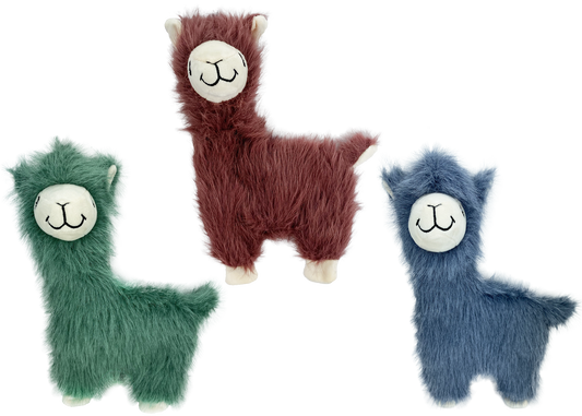 Multipet Fuzzy Llama Assorted Colors 12 Interactive Dog Toy - detail view