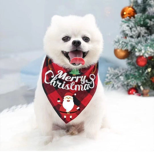 Christmas Pet Bandana Triangle Scarf For Dogs Cats