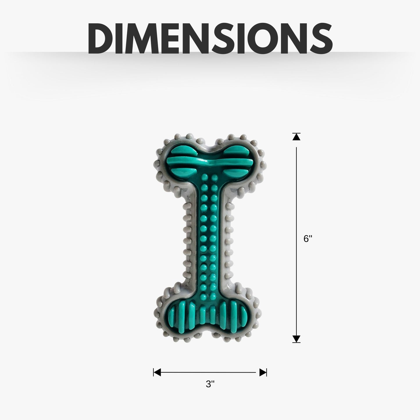 TPR dog chew toy for oral care shaped like a bone with textured surfaces for added fun