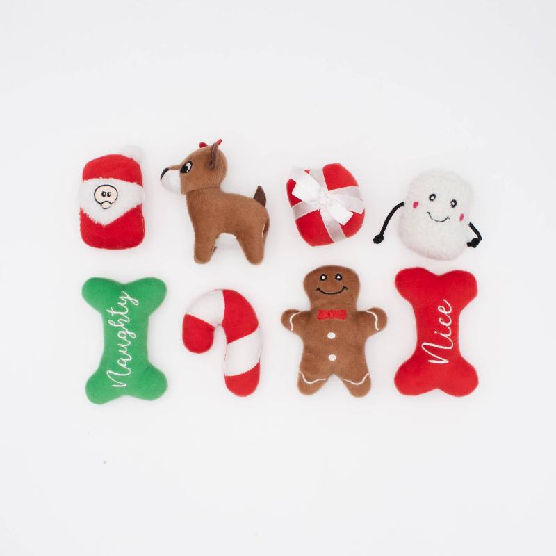 Holiday Miniz Multipack Christmas Pet Toys - 8 Pack