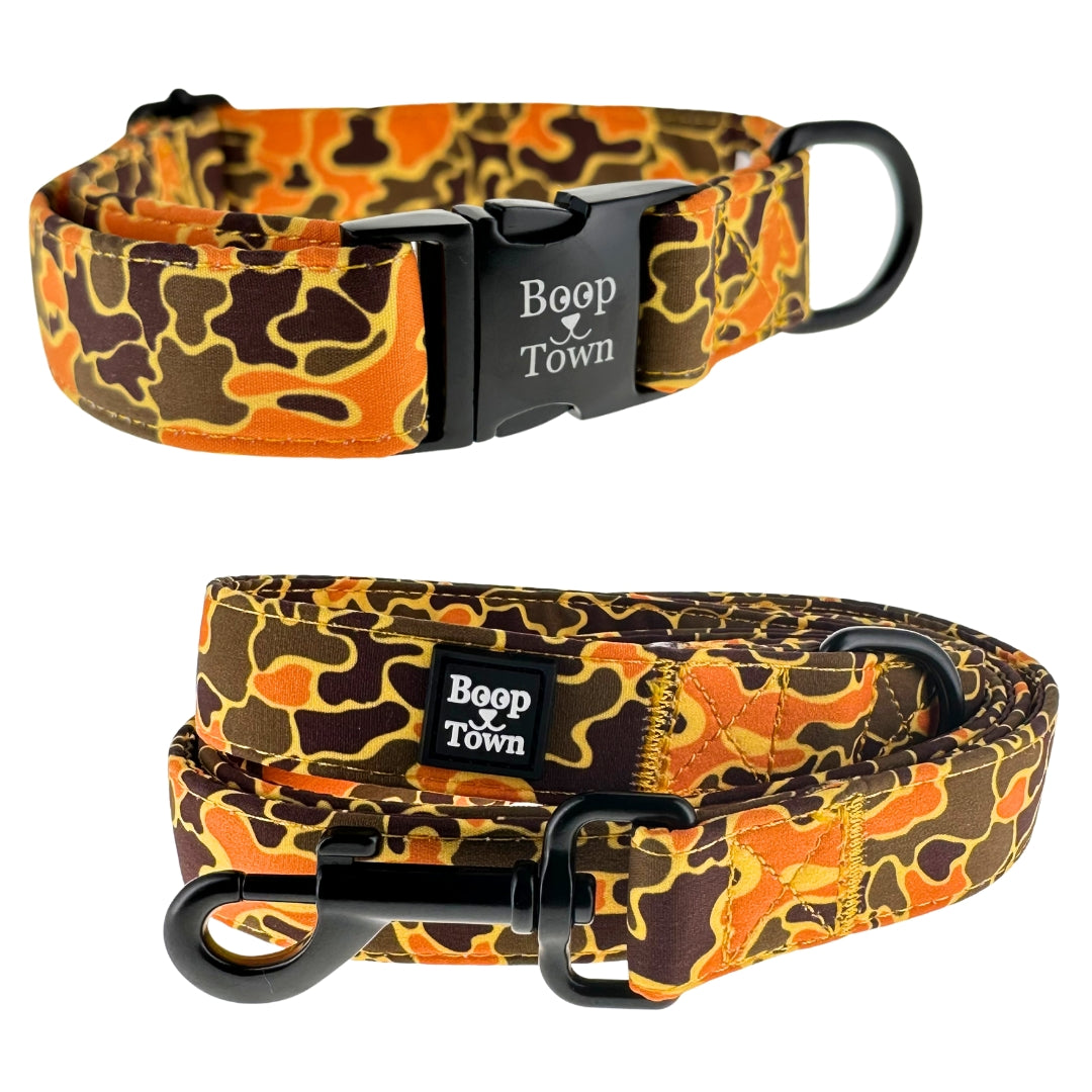 Dog Collar Leash Set Duck Camo Pattern 5.5 Oz 🦆