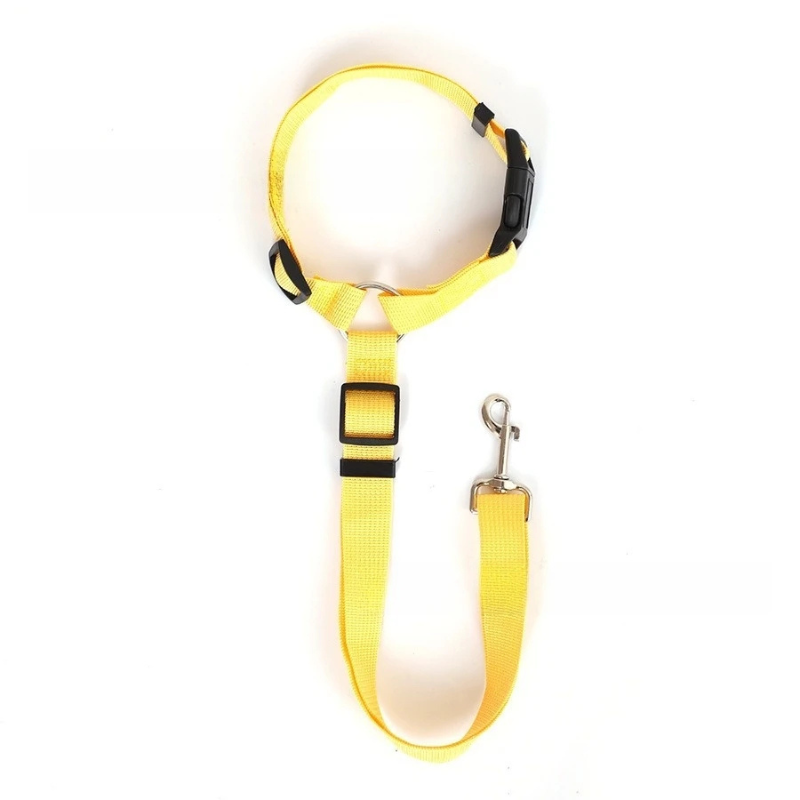 Pet Car Seat Belt 2-in-1 Adjustable Nylon Leash ๐