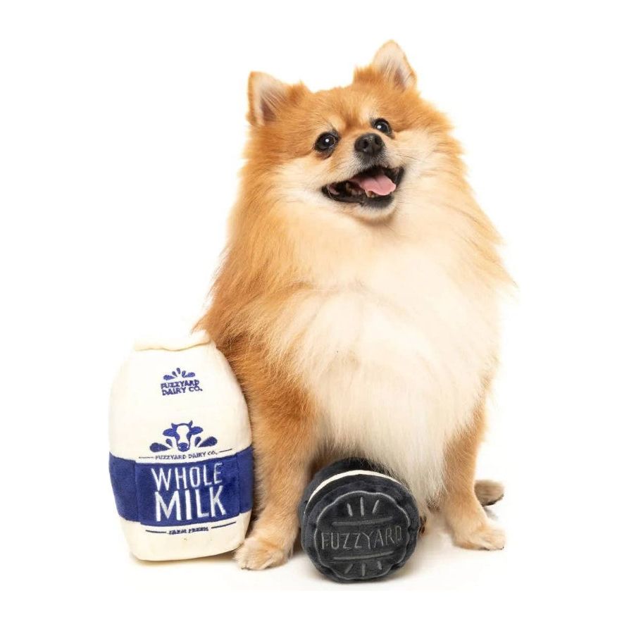 Milk & Cookie Plush Dog Toy Set - 2pk