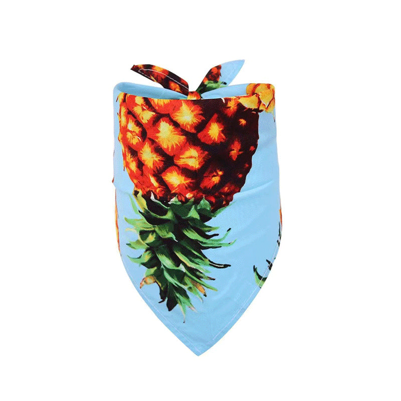 Pet Accessories Summer Pet Drool Towel Fruit Style Pet Scarf Pure Cotton Dog Triangle Scarf - Purrfect Pet Kingdom