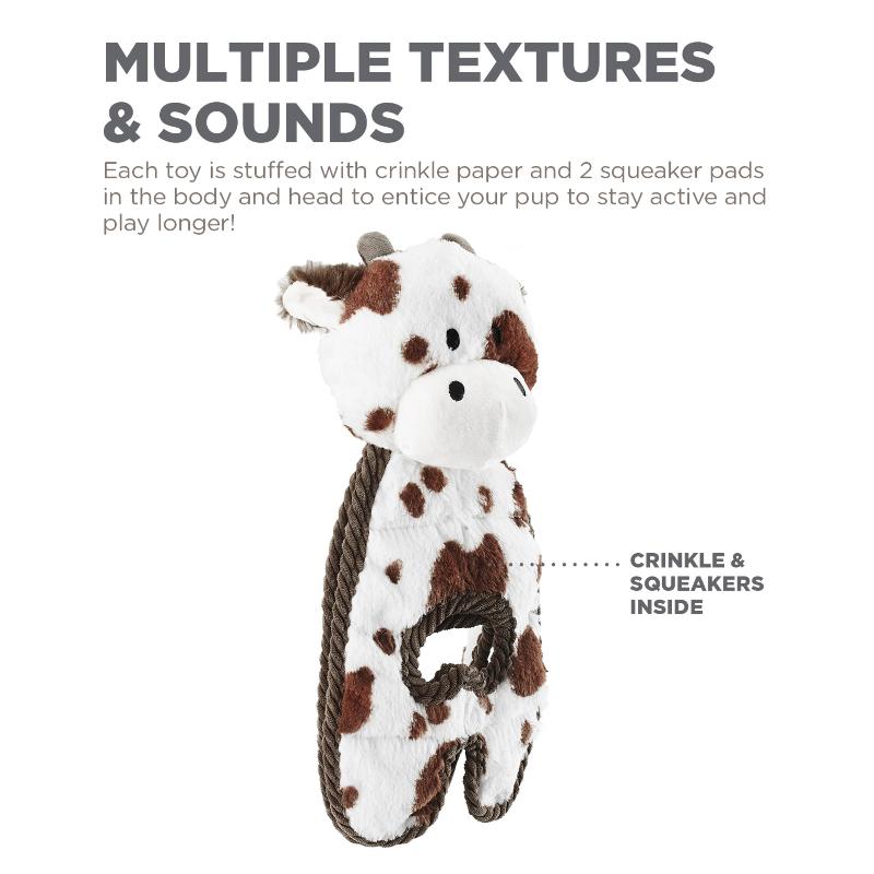 Cuddle Tugs Cow Plush Dog Toy