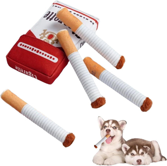 Dog cigarettes with box, sound making toys, pet toys, bite