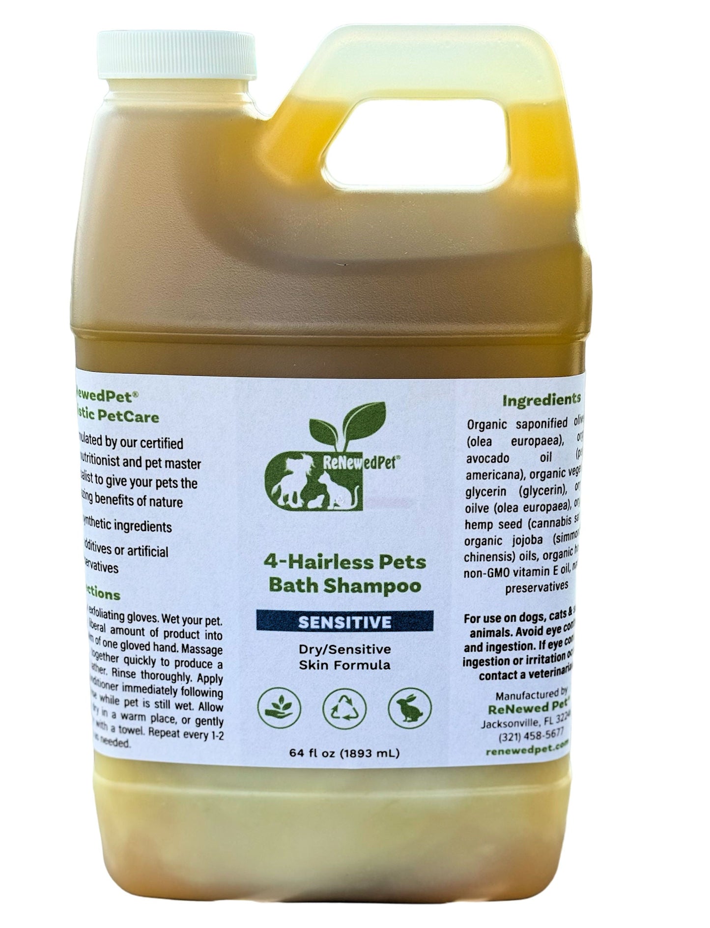4 - HAIRLESS PETS SENSITIVE SHAMPOO - 4 Nudie Pets - ReNewedPet