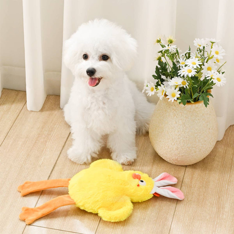 Hoppin' Easter Bunny Ears Chick Plush Dog Toy