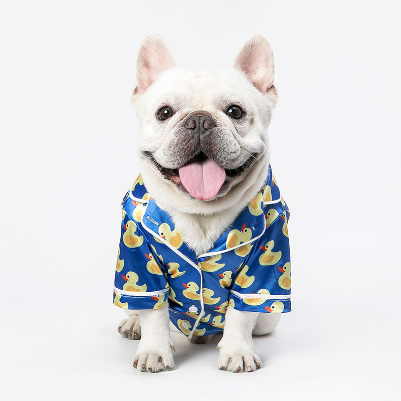 Silk Dog Pajamas Duck Print Soft Sleepwear 🦆