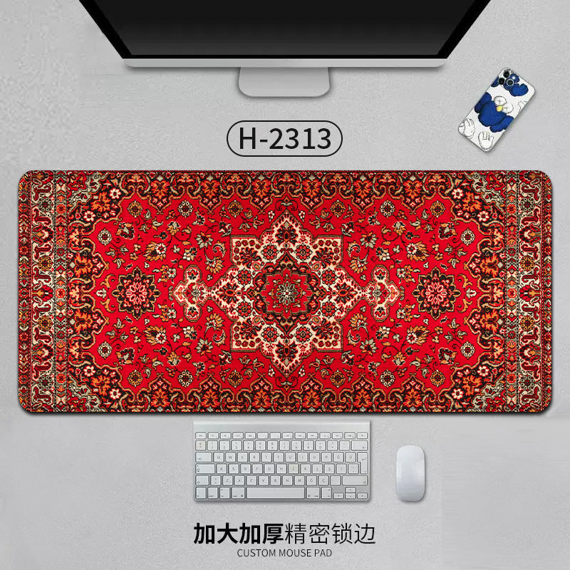 Large Persian Mouse Pad Office Carpet MousePad Natural Rubber Lockedge Anti Slip Desk Mat Laptop Office Game Accessories Pad