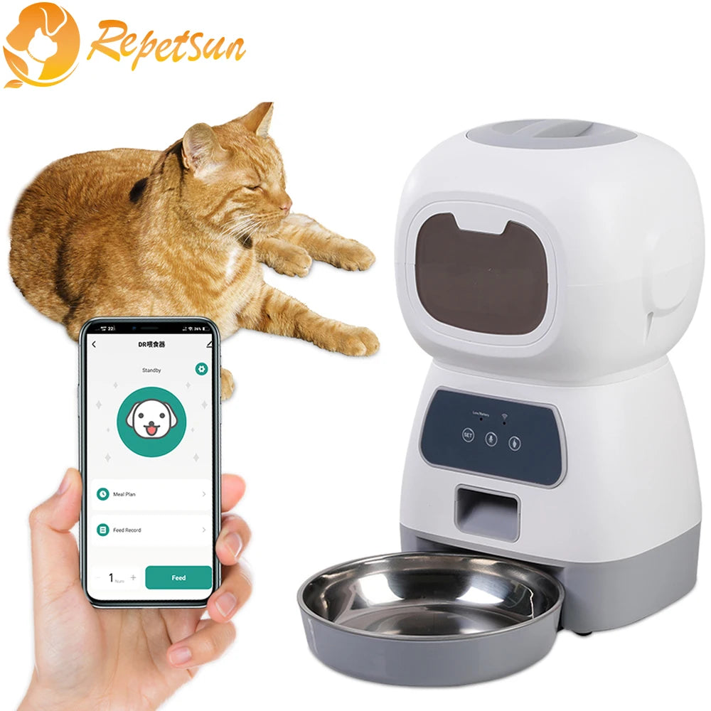 3.5L WiFi Smart Pet Feeder - Voice Recorder & Slow Feed Tech 🎙️