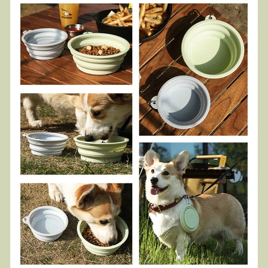 Premium Foldable Silicone Travel Dog Bowl for Active Pets