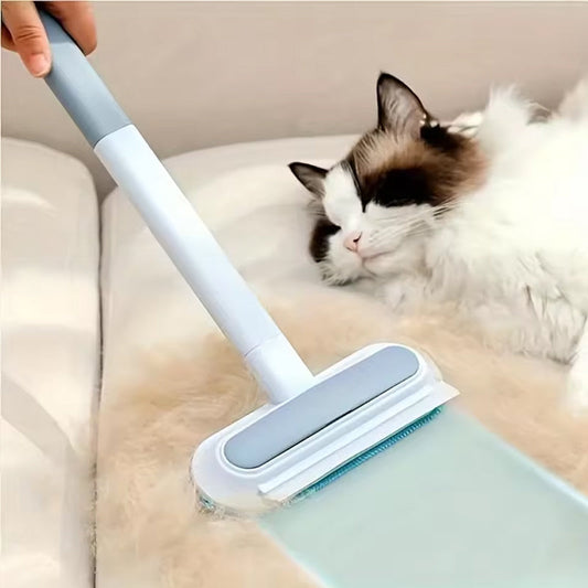 3-in-1 Pet Hair Remover Brush: Long-handle window & pet fur