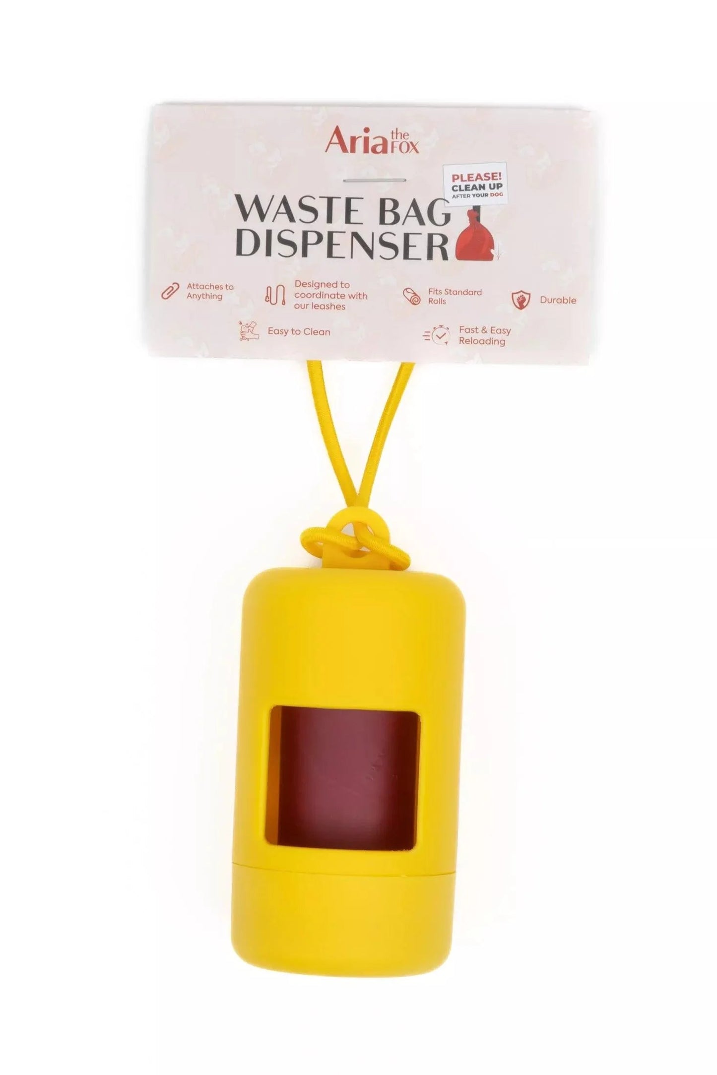 Sun-Kissed Yellow Dog Waste Bag Dispenser Durable Accessory