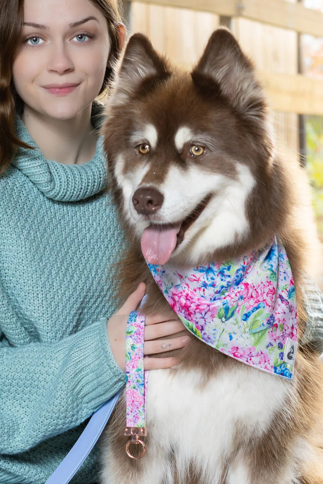Hydrangea Haven Dog Bandana & Matching Keychain - Purrfect Pet Kingdom