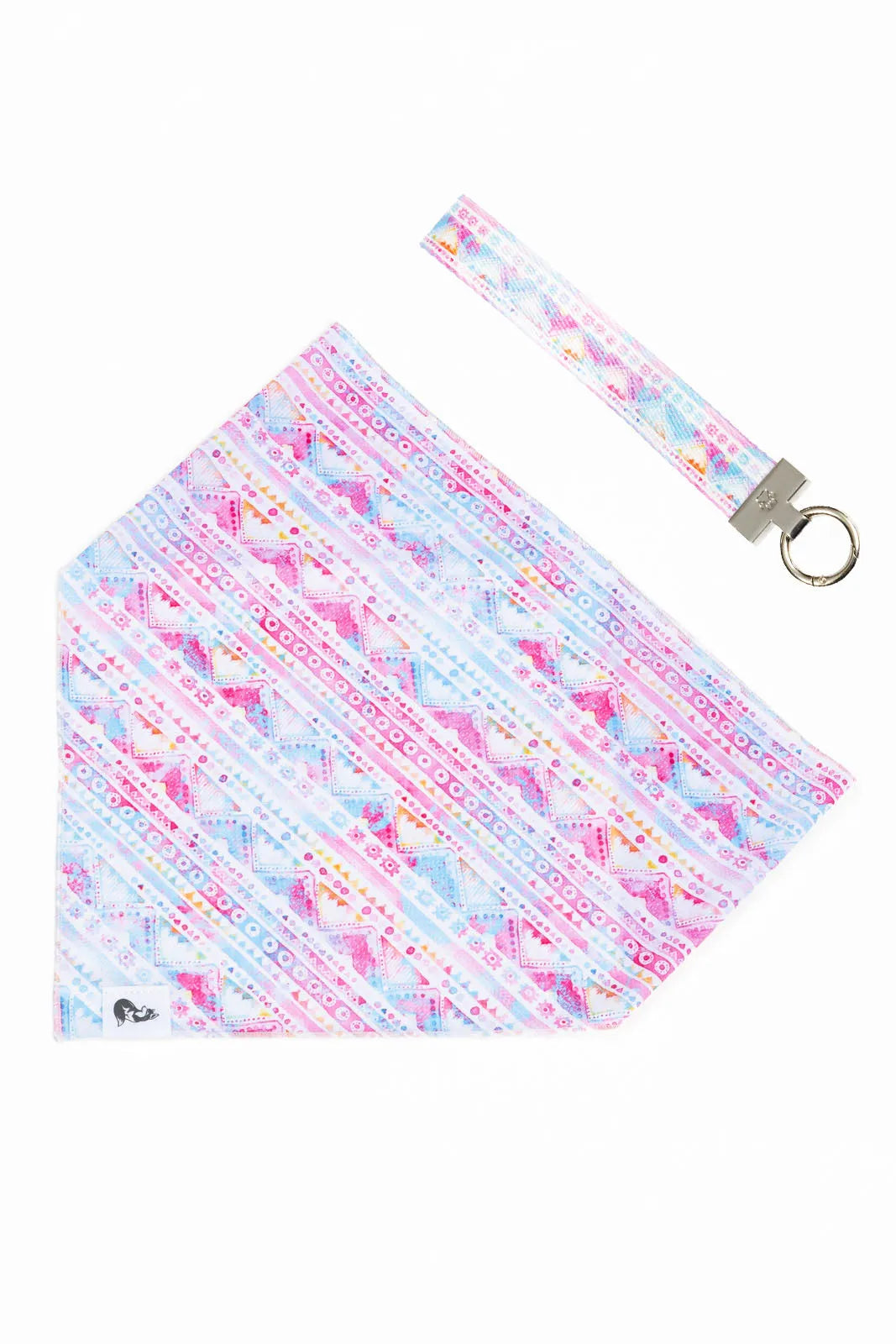 Pink and Blue Tribal Dog Bandana & Matching Keychain - Purrfect Pet Kingdom