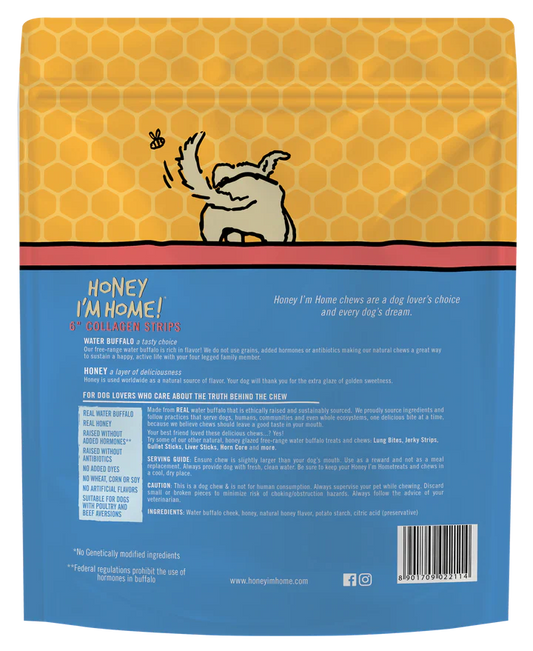Honey Dog Buffalo Collagen Strips 6 5Pk Dog Treats Premium - detail view