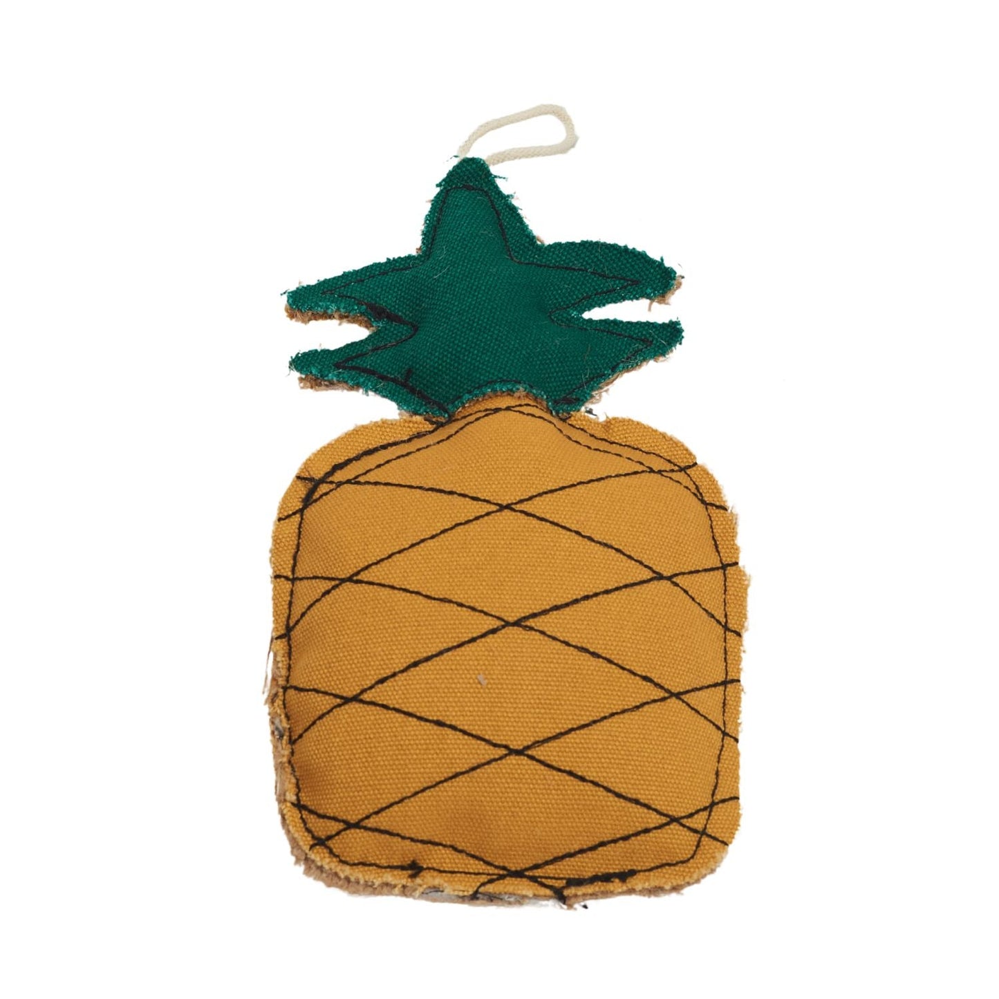 Pineapple Dog Chew Toy Canvas Jute Durable Safe ๐