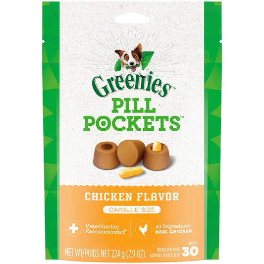 GREENIES Chicken Flavored Capsule Pill Pockets - Greenies Dog Treats - The Family Pet