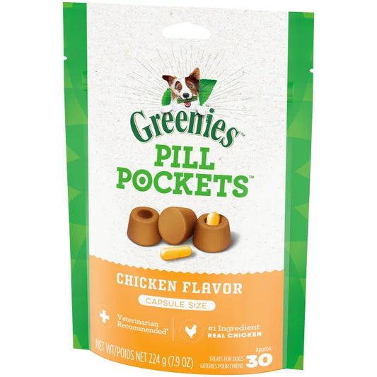 GREENIES Chicken Flavored Capsule Pill Pockets - Greenies Dog Treats - The Family Pet