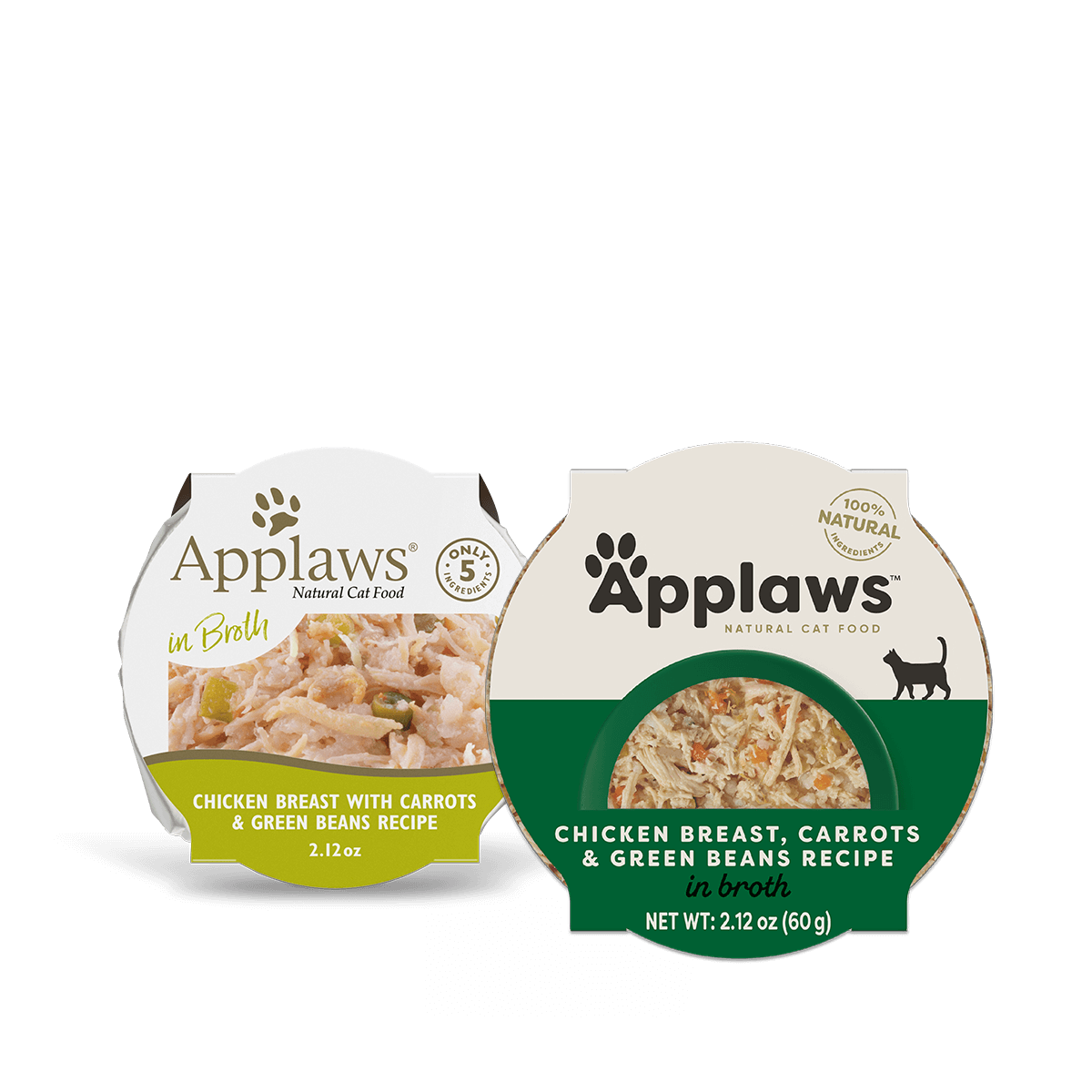 Applaws Natural Wet Cat Food Chicken Breast, Carrots & Green Beans Recipe in Broth (2.12oz) - detail view | Wet Cat Food at