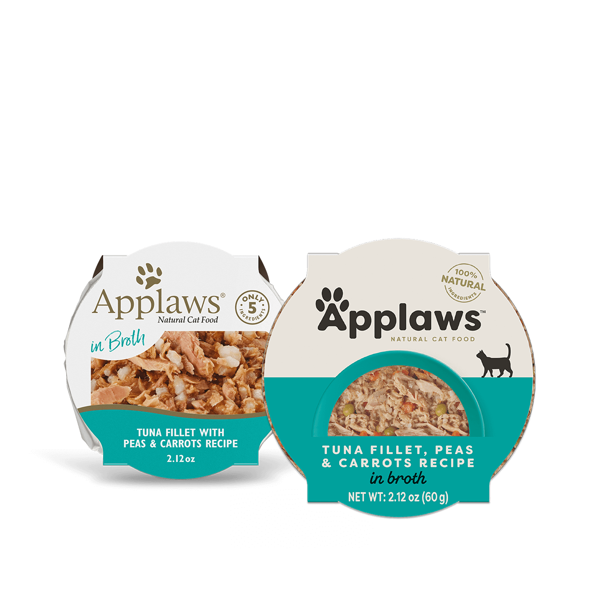 Applaws Natural Wet Cat Food Tuna Fillet, Peas & Carrots Recipe in Broth (2.12oz) - Wet Cat Food - The Family Pet