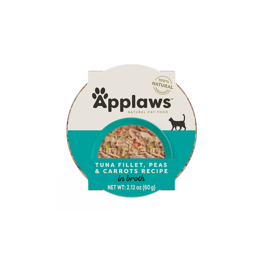 Applaws Natural Wet Cat Food Tuna Fillet, Peas & Carrots Recipe in Broth (2.12oz) - Wet Cat Food - The Family Pet