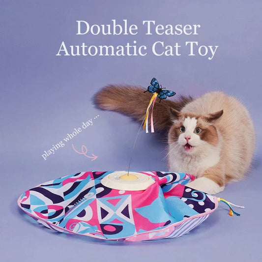 Fluttering Butterfly Cat Toys Interactive Cat Sticks Pet Kitten Can't Resist Mystery Motion Concealed Game Toy Automatic Teasing