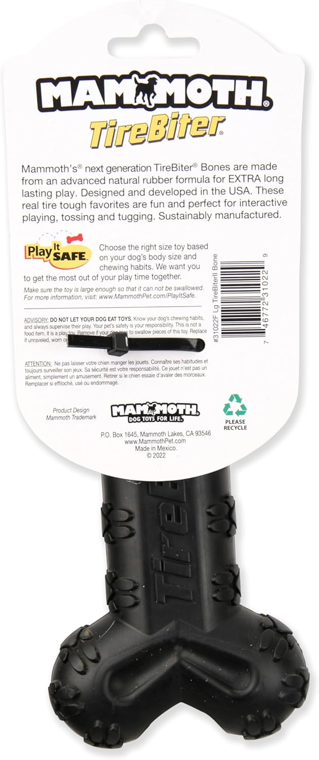 Mammoth Tire Biter Ball With Treat Station - Rubber Dog Toys - The Family Pet