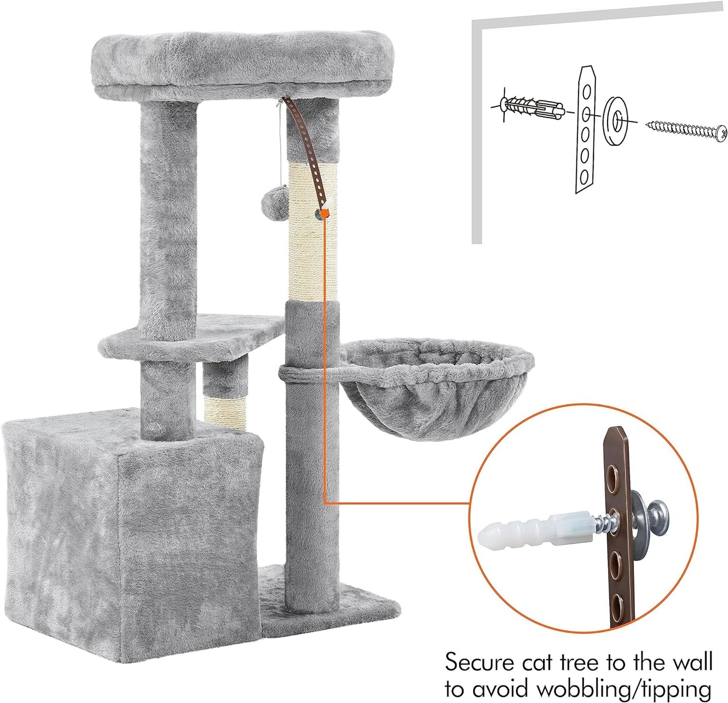 Cat Tower With Condo Plush Scratching Post ๐ฑ