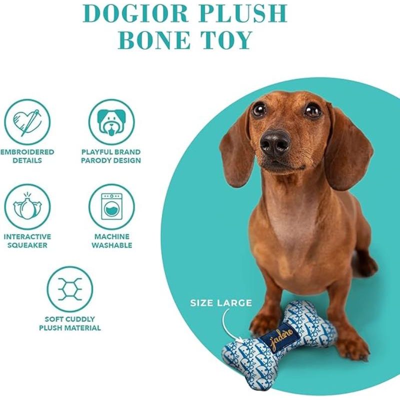 Dog-ior Bone Plush Squeak Dog Toy - 3 Sizes