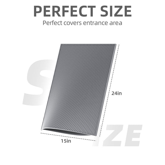 ESTHELLO Cat Litter Mat Large Honeycomb Double Layer Gray 36