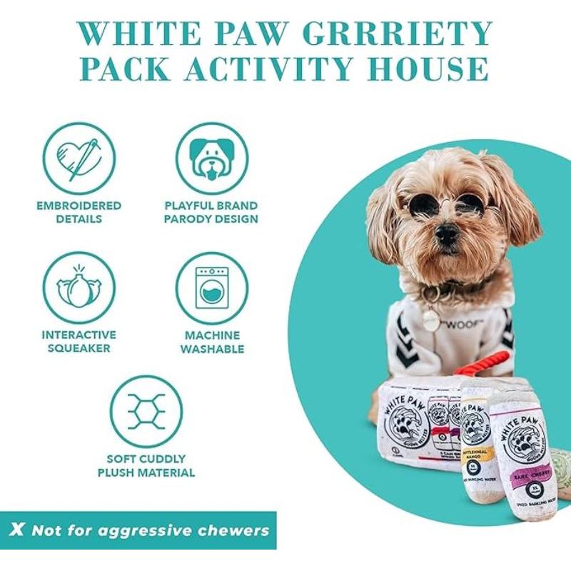 White Paw Grrriety Pack Interactive Activity House Dog Toy