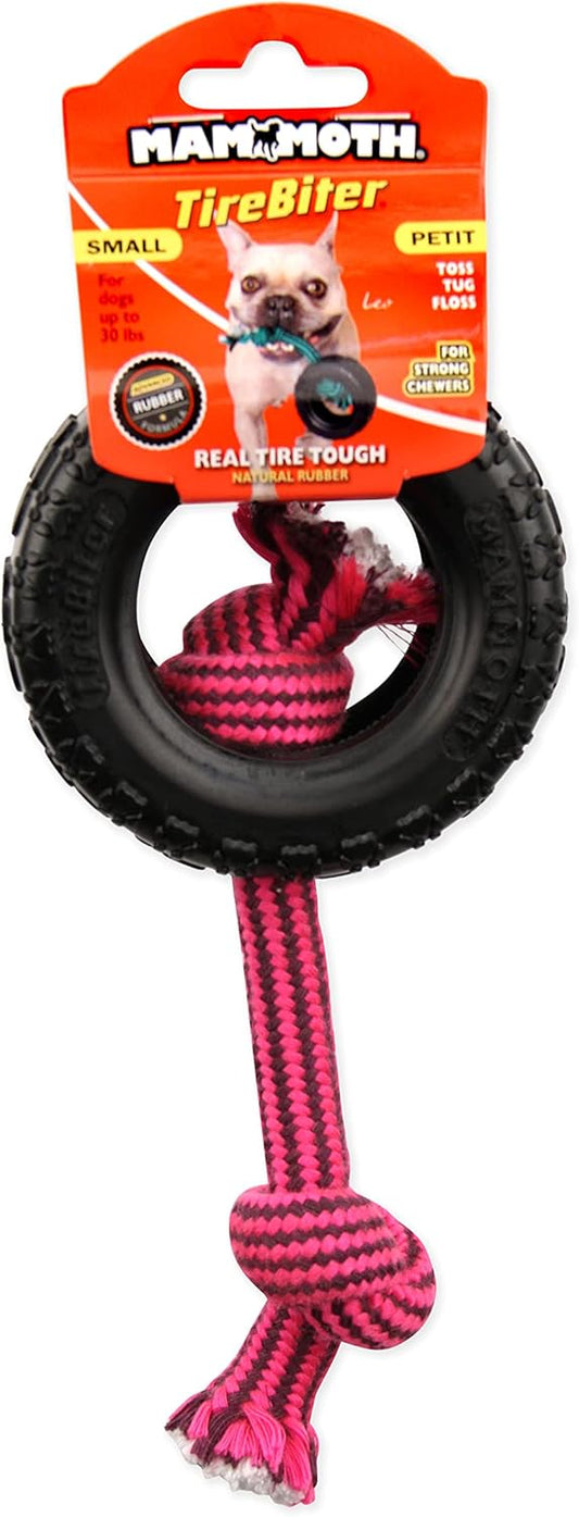 Mammoth Tire Biter ll With Rope - Rubber Dog Toys - The Family Pet