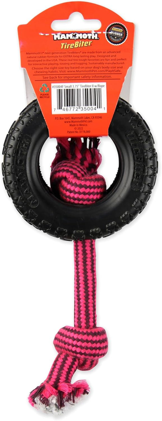 Mammoth Tire Biter ll With Rope - Rubber Dog Toys - The Family Pet