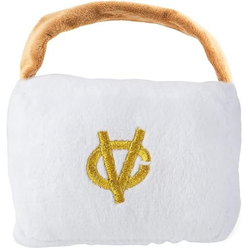 White Chewy V Handbag Plush Squeak Dog Toy - 3 Sizes