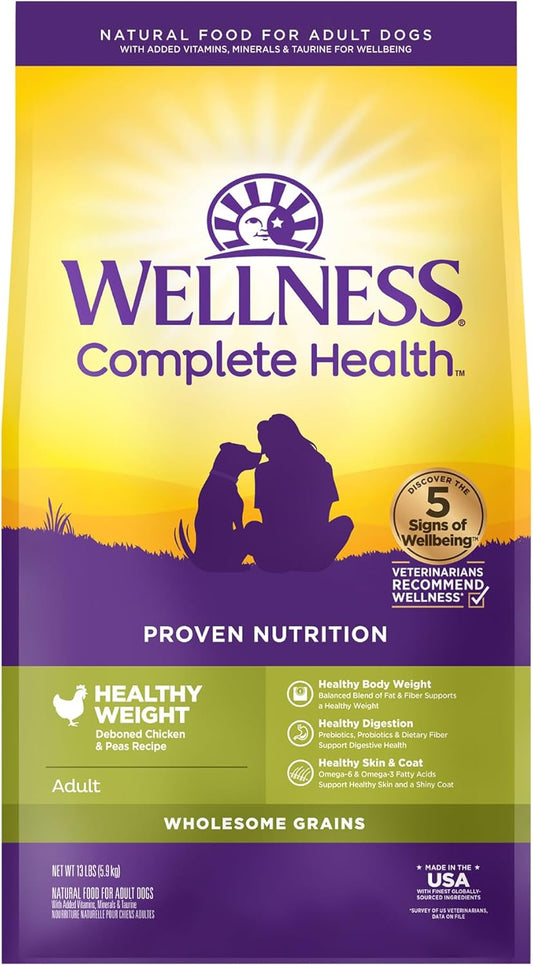 Wellness Complete Health Adult Healthy Weight Chicken and Peas Dog Food - Wellness Dry Dog Food - The Family Pet
