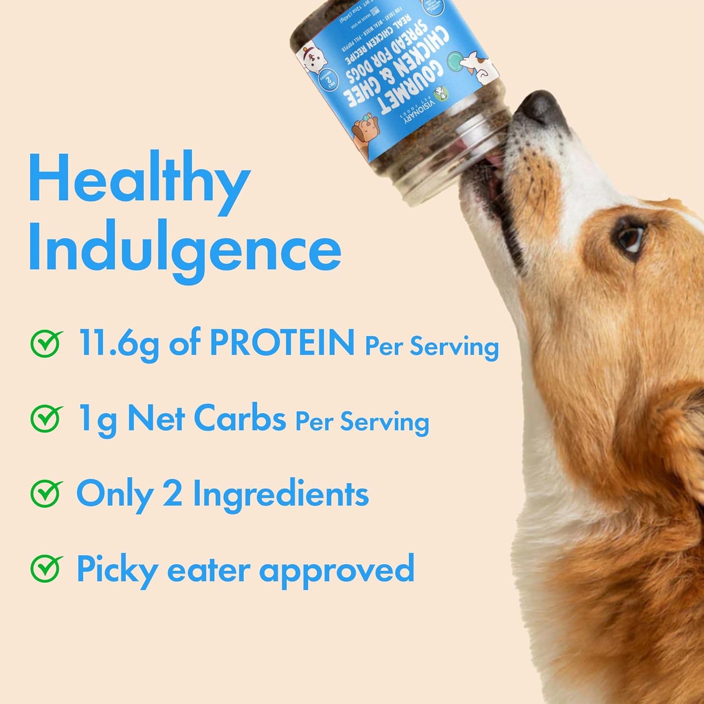 Chicken and Ghee Meat Spread | NEW 12oz Jar - Dog Treat - Visionary Pet Foods