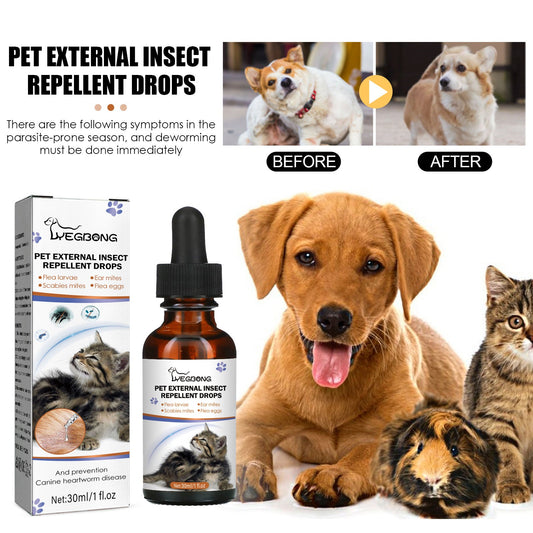 Pet Extracorporeal Insect Repellent Drops, Cats And Dogs