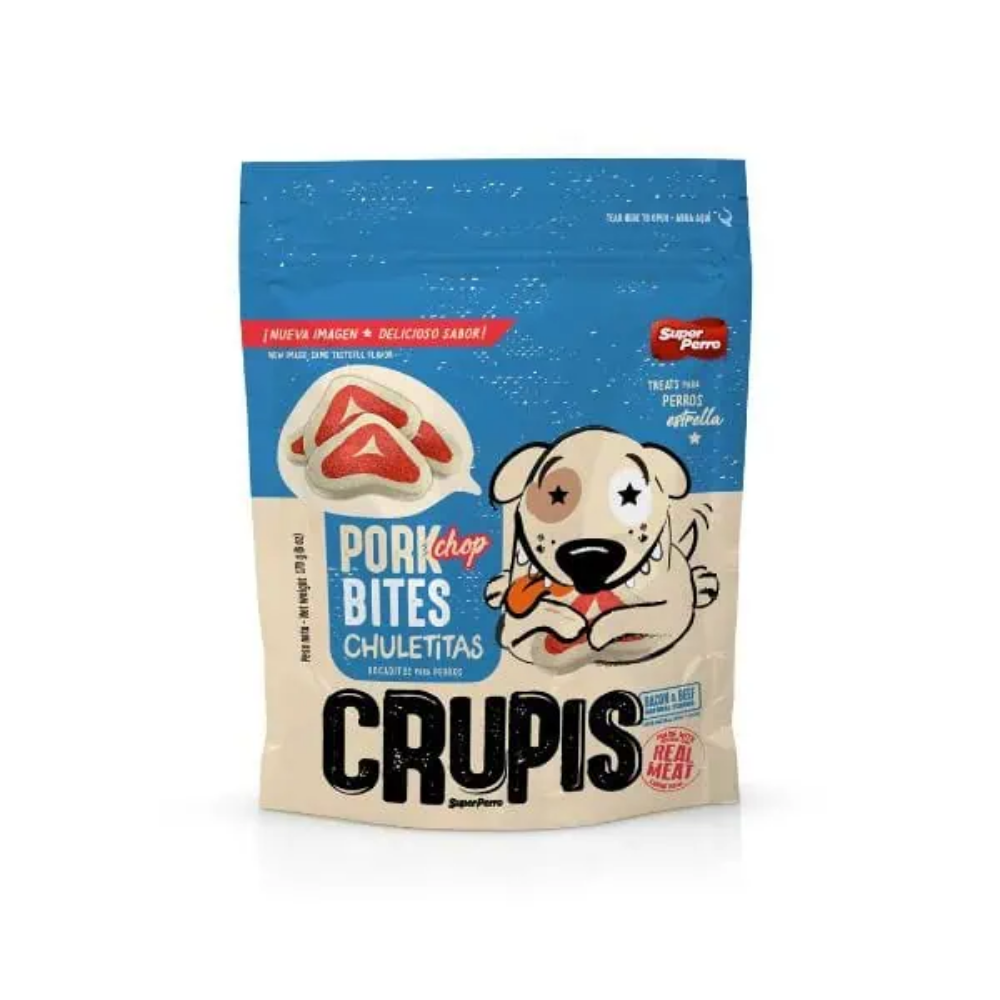 Super Perro Crupis Pork Chop Bites Dog Treats (6 oz) - Super Perro Dog Food - Farmacias Savia - Default Title - 7.44101E+12