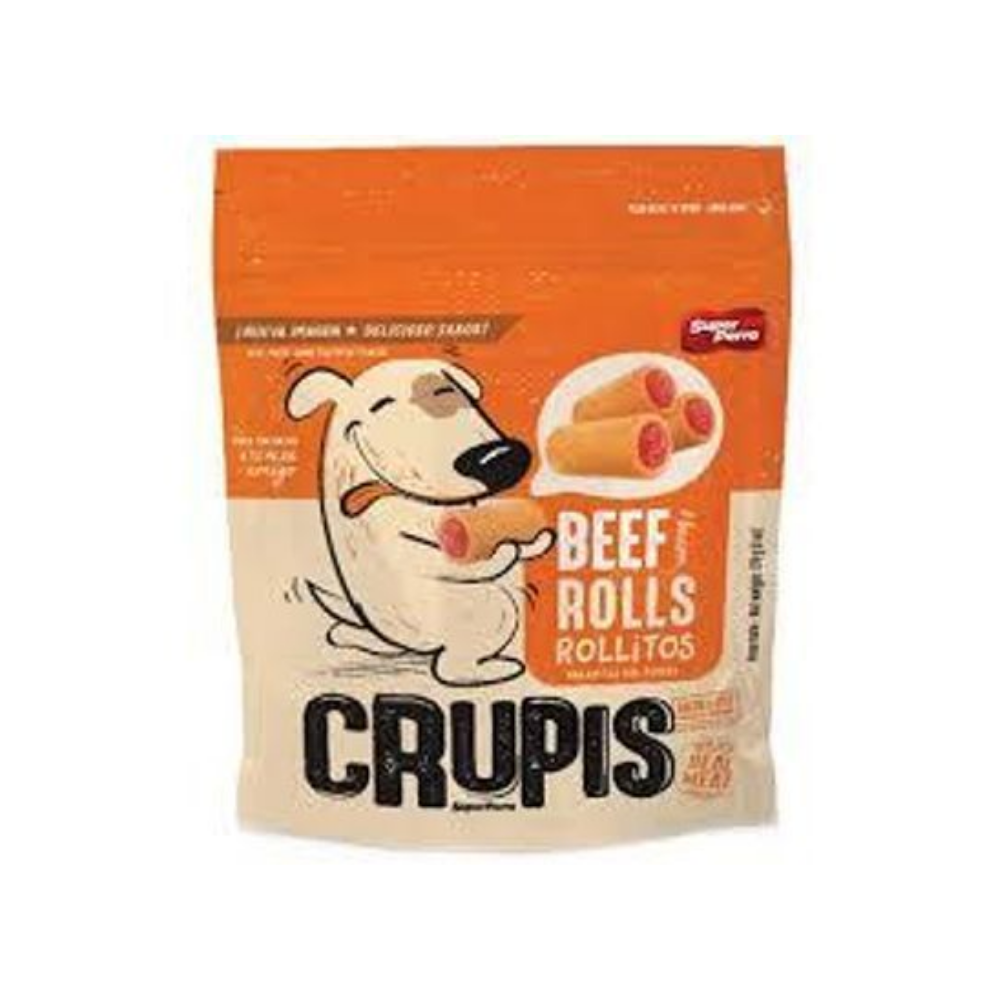 Dog Treat Crupis Beef Rolls Meaty Snacks 170g